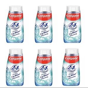 Lot Of 6 Colgate 2 in 1 Toothpaste & Mouthwash Icy Blast Liquid Gel 4.6 oz 1/28